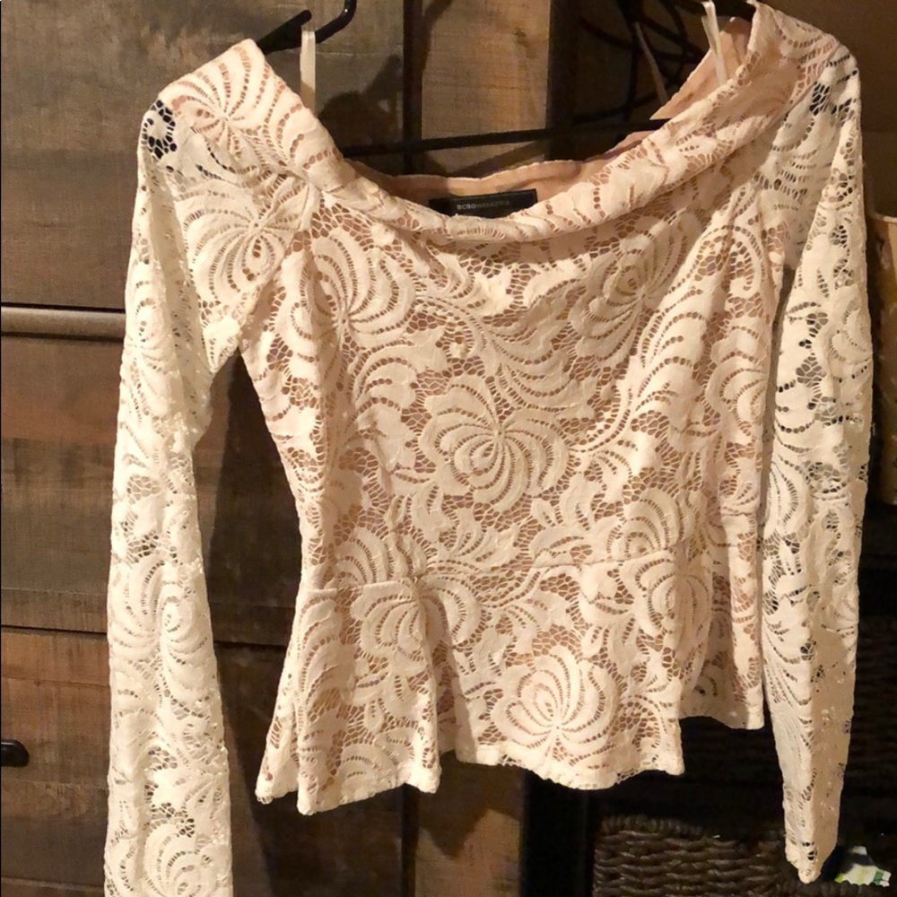 BCBG peplum top.